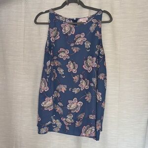 St. Tropez Floral Tank Top - Blue and Pink